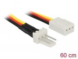 Delock Fan Power Cable 3 pin male to 3 pin female 60cm (85752)
