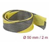 Delock Fonott kábelharisnya nyújtható 2 m x 50 mm fekete-sárga