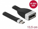 Delock FPC lapos csík kábel USB Type-C - DisplayPort (DP Alt Mode) 4K 60 Hz 13,5 cm (86731)