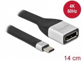 Delock FPC lapos csík kábel USB Type-C - DisplayPort (DP Alt Mode) 4K 60 Hz 14 cm (86934)