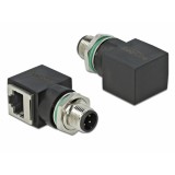 Delock Hálózati adapter M12 4 tűs D-kódolt adugó - RJ45 anya