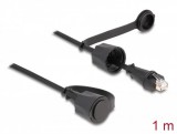Delock hálózati kábel RJ45 csatlakozó RJ45 dugóhoz Cat.6 STP védőkupakkal kültéri IP68 por- és vízálló fekete 1 m