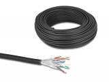 Delock hálózati kábeltekercs Cat.6A U/FTP 500 MHz Vékony, rugalmas halogénmentes 50 m fekete