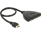 Delock HDMI 4K átkapcsoló 3x HDMI - 1x HDMI integrált kábellel (18600)