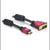 Delock HDMI-A  DVI-D átalakító kábel, 2m, apa/apa