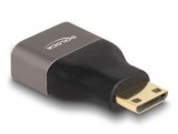 Delock HDMI adapter Mini-C apa - A anya 8K 60 Hz szürke fém (60080)