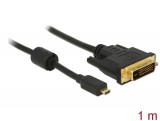DeLock HDMI cable Micro-D male > DVI-D (Dual Link) (24+1) male 1m 83585