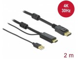 Delock HDMI - DisplayPort-kábel 4K 30 Hz 2 m