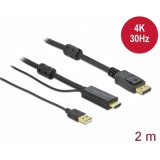 Delock HDMI - DisplayPort-kábel 4K 30 Hz 2 m