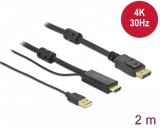 Delock HDMI - DisplayPort-kábel 4K 30 Hz 2 m