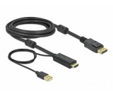 Delock HDMI - DisplayPort-kábel 4K 30 Hz 3 m