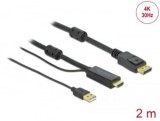 Delock HDMI - DisplayPort kábel 4K, 30Hz, 2m (85964)