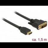 Delock HDMI - DVI 24+1 kétirányú kábel 1,5 m (85653) (85653)