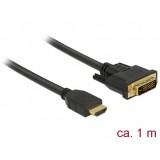 Delock HDMI  DVI 24+1 kétirányú kábel 1m