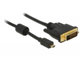 Delock HDMI-kábel Micro-D-csatlakozódugóval  DVI 24+1 csatlakozódugó 1 m 83585
