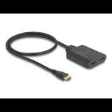 Delock HDMI kapcsoló 2 x HDMI bemenet - 1 x HDMI kimenet 8K 60 Hz, integrált kábellel 50 cm (18645)