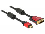 DeLock HDMI male to DVI-D (Dual Link) (24+1) male kábel 3m Black 84343
