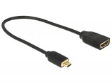 DeLock HDMI-micro D male to HDMI-A female kábel 3D 4K 20cm Black 65687
