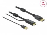 DeLock HDMI to DisplayPort 4K 30Hz 1m Cable Black 85963