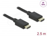 DeLock HDMI to HDMI 8K cable 2,5m Black 85389