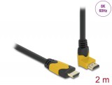 DeLock High Speed HDMI cable male straight to male 90° upwards angled 48 Gbps 8K 60Hz 2m Black 86989