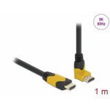 Delock High Speed HDMI kábel egyenes csatlakozódugóval - csatlakozódugóval 90  ívelt felfelé 48 Gbps