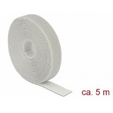 Delock Hurkolható rögzítők, 5 m x 20 mm (H x Sz) tekercs, szürke