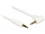 Delock jack 3.5 mm 4 tűs 90° kábel 0.5m fehér (84736)