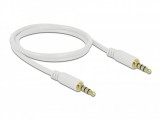 Delock jack 3.5 mm 4 tűs kábel 1m fehér (83440)