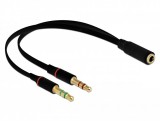 Delock jack 3.5mm 4 tűs (CTIA) anya - 2 x jack 3.5mm apa adapter (65967)