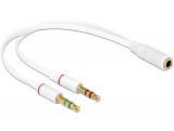 Delock jack 4 tűs anya (CTIA) - 2 x jack apa adapter (65585)