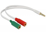 Delock jack 4 tűs (CTIA) 3.5 apa - 2x jack anya adapter (65447)