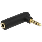 Delock jack adapter (3 pin 3,5 mm apa->3 pin, 3,5 mm anya, fekete, 90°)
