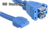 Delock Kab USB3.0 pin fejes kábel anya - 2xUSB3.0-A 82942
