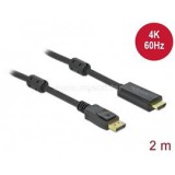Delock kábel Displayport 1.2 to HDMI 4K 60Hz aktív, 2m (DL85956)