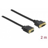 Delock Kábel DVI 24+5 csatlakozóhüvellyel - VGA csatlakozódugóval 2 m