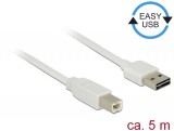 Delock Kábel EASY-USB 2.0 A - B-típusú 5m, fehér (85155)