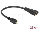 Delock kábel HDMI-micro D male to HDMI-A female, 23cm (DL65391)