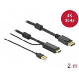 Delock kábel HDMI to Displayport 4K 30Hz, 2m (DL85964)