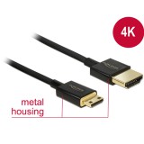 Delock kábel High Speed HDMI Ethernettel - HDMI-A apa> HDMI Mini-C apa3D 4K 2 m vékony Premium