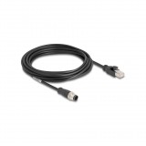Delock Kábel M12 A kódolt 8 tűs apa - RJ45 apa PVC 5 m (80811) (80811)