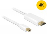 Delock Kábel mini Displayport 1.1 dugó - High Speed HDMI A dugó 4K 3 m, aranyozott, fehér (83708)