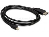 Delock kábel mini Displayport 1.2 male to Displayport male 4K, 1m, fekete (DL82698)