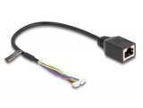 Delock Kábel RJ45 anya tűfej anya 1,25 mm 4 tűs és tűfej anya 1,25 mm 6 tűs Cat.5e, 30 cm, fekete (88007)