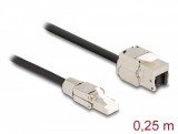 Delock Kábel RJ45 dugasz terepen szerelhető Keystone Module RJ45 aljzathoz Cat.6A 25 cm (87203)