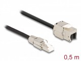 Delock Kábel RJ45 dugasz terepen szerelhető Keystone Module RJ45 aljzathoz Cat.6A 50 cm (87204)