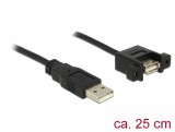 Delock Kábel, USB 2.0-s A típusú bementi csatlakozós  USB 2.0-s A-típusú csatlakozóhüvely, panelrög 85462