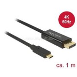 Delock kábel USB Type-C male to Displayport male (DP Alt Mode) 4K 60Hz, 1m, fekete (DL85255)