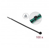 Delock Kábelkötöző magas szakítószilárdsággal hossza 200 x szélessége 4,8 mm, 100 db. Fekete (19559)