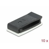 Delock Kábeltartó zárócsattal fekete 10 db